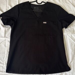 FIGS Catarina Scrub Top – Black – Medium – Like New